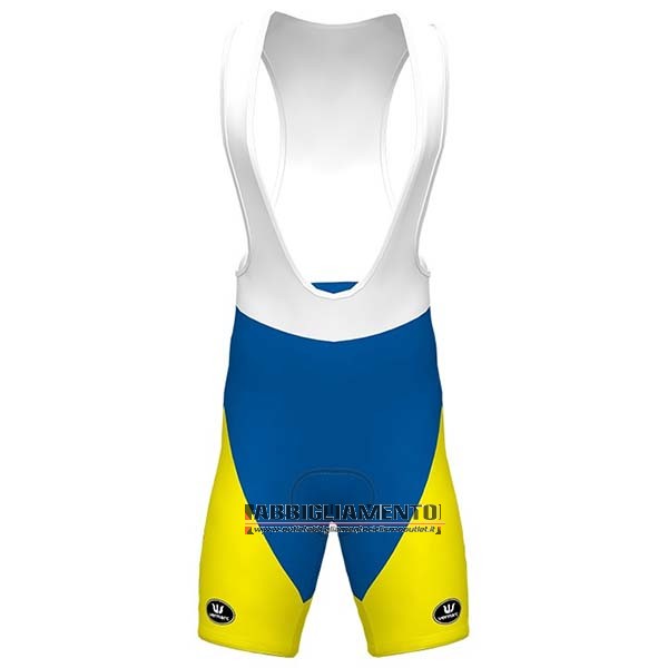 Abbigliamento Sport Vlaanderen-baloise 2020 Manica Corta e Pantaloncino Con Bretelle Bianco Giallo Blu - Clicca l'immagine per chiudere